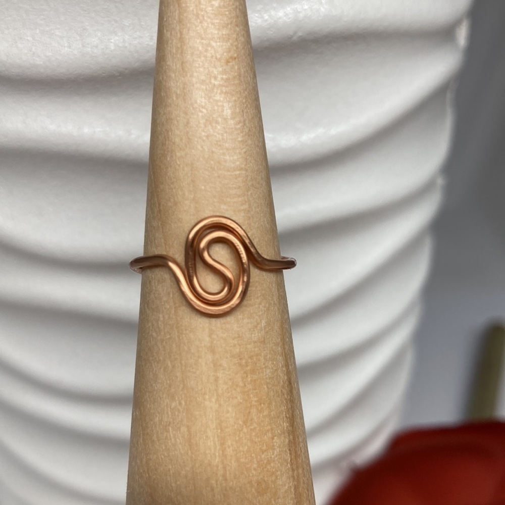 Copper Toe Ring Yin Yang Design